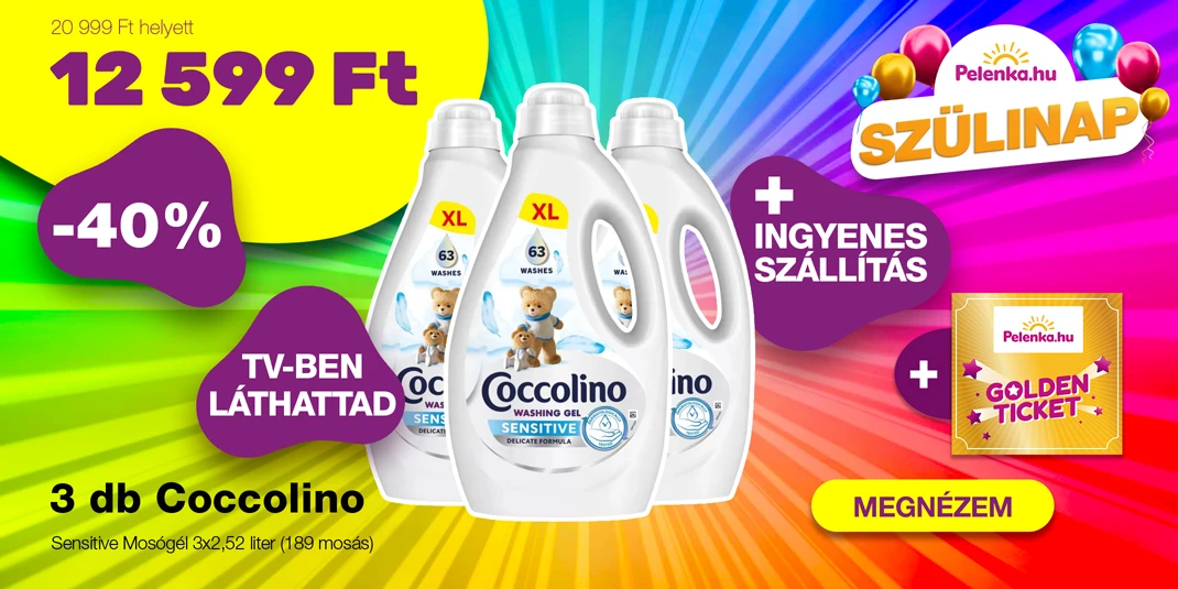 Coccolino Mosógél Sensitive 3x2,52 liter (189 mosás)