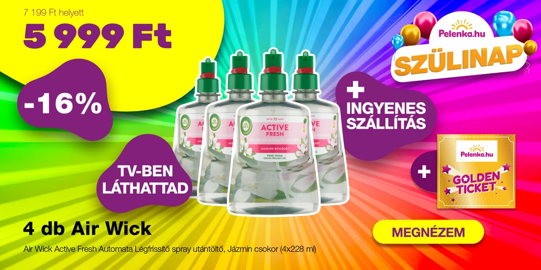 Air Wick Active Fresh Automata Légfrissítő spray utántöltő, Jázmin csokor (4x228 ml)