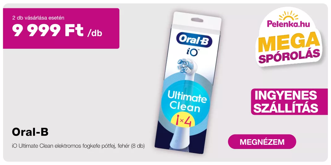 Oral-B iO Ultimate Clean elektromos fogkefe pótfej, fehér (8 db)