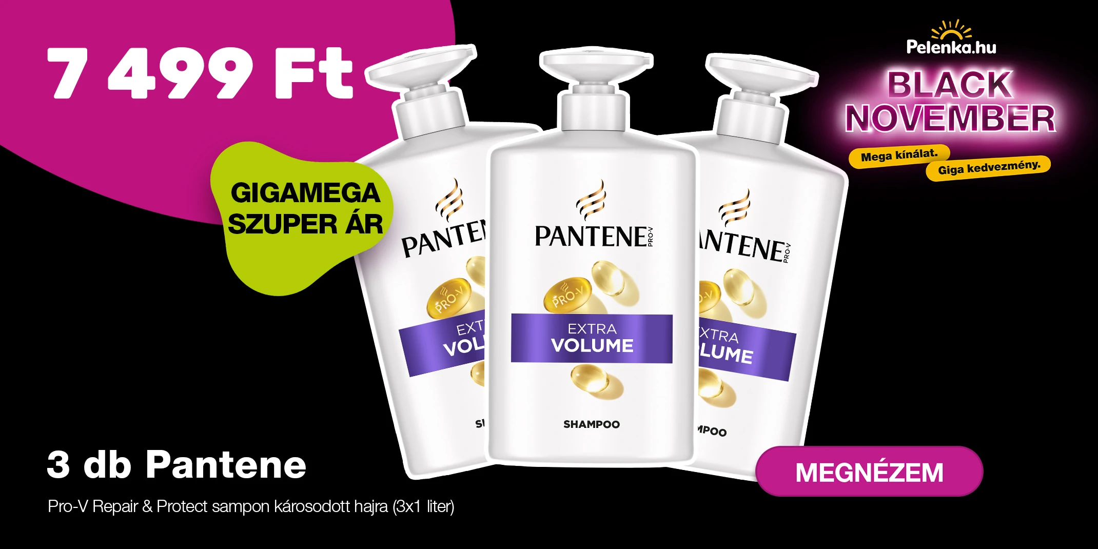 Pantene Pro-V Repair & Protect sampon károsodott hajra (3x1 liter)