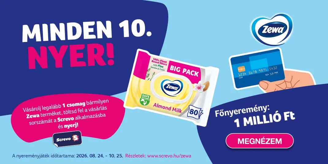 Zewa nyereményjáték, minden 10. nyer! - Screvo appban!