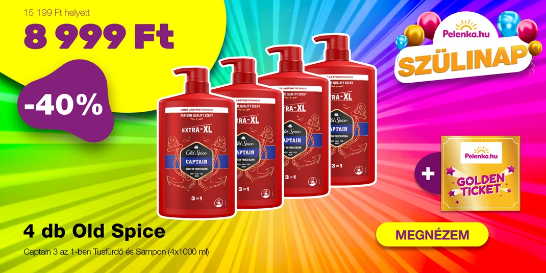 Old Spice Captain 3 az 1-ben Tusfürdő és Sampon (4x1000 ml)