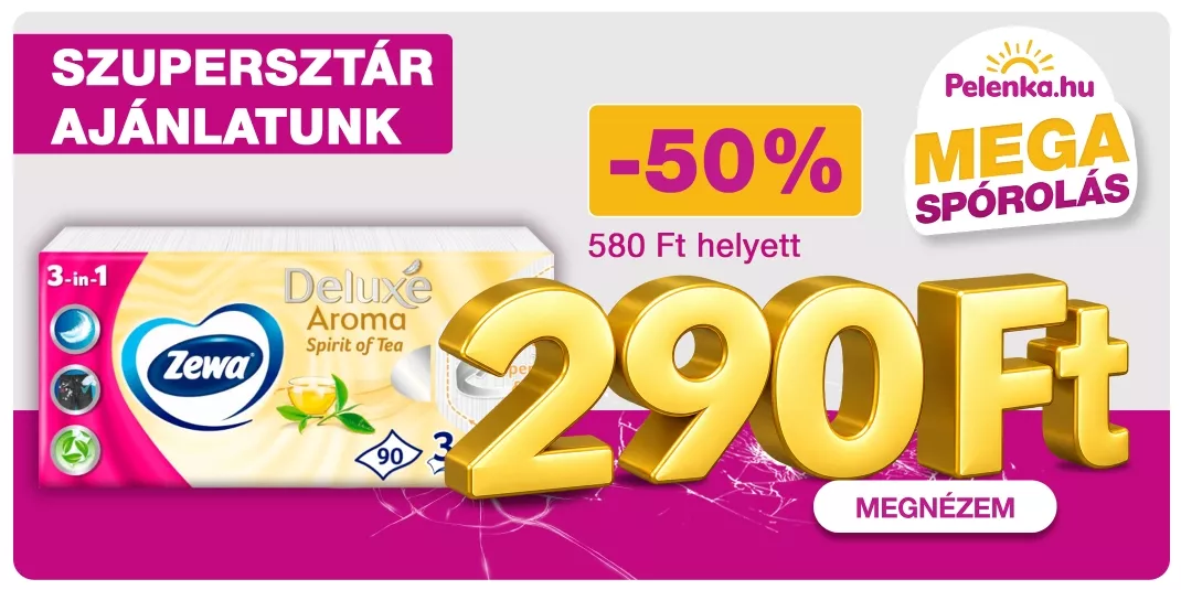 Zewa Deluxe Spirit of Tea 3 rétegű illatosított papírzsebkendő (90 db)