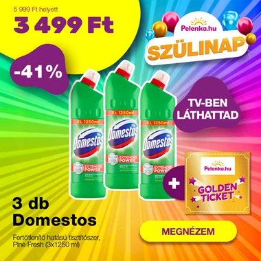 Domestos fertőtlenítő hatású tisztítószer, Pine Fresh (3x1250 ml)