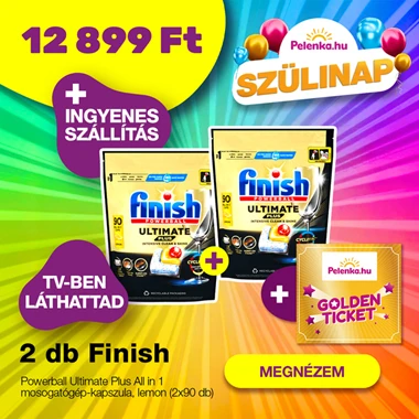 Finish Powerball Ultimate Plus All in 1 mosogatógép-kapszula, lemon (2x90 db)