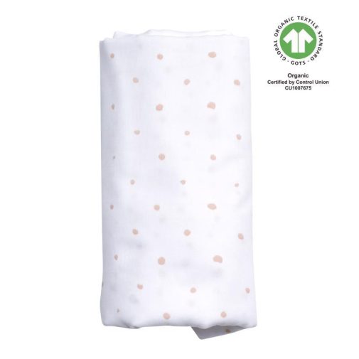 MOTHERHOOD muszlin pelenka BIO XXL Pink and Black Dots 130x130 cm