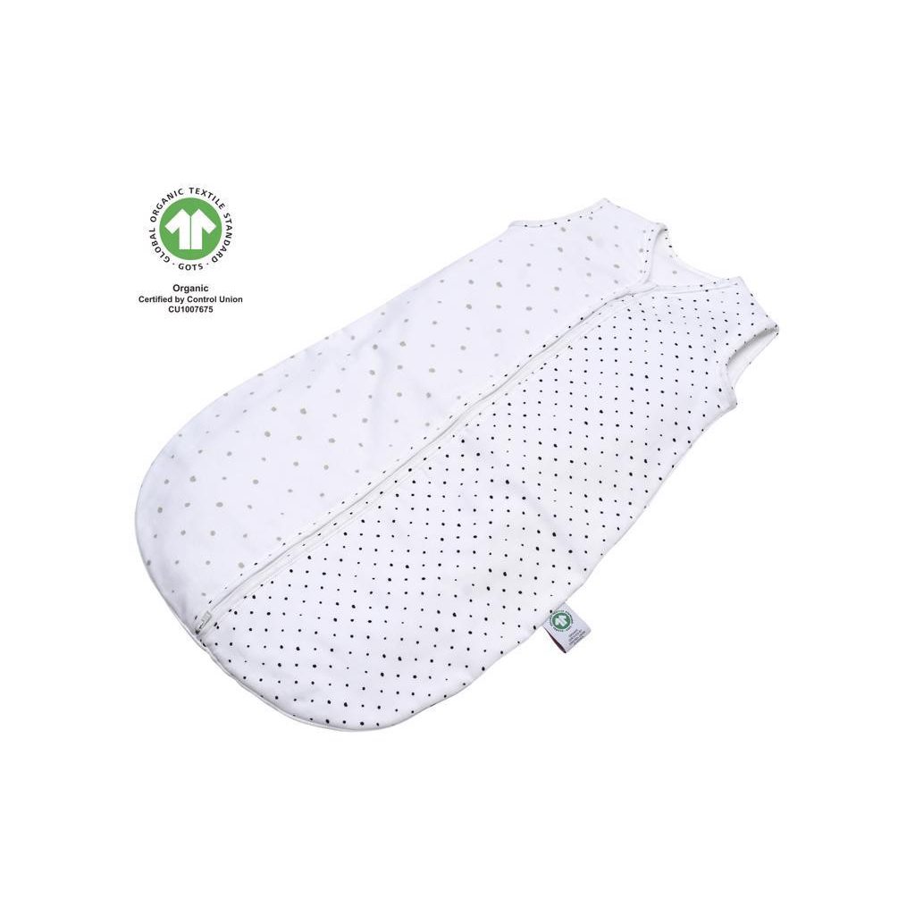MOTHERHOOD Muszlin hálózsák BIO Grey and Black Dots 0-6 hó 0,5 tog