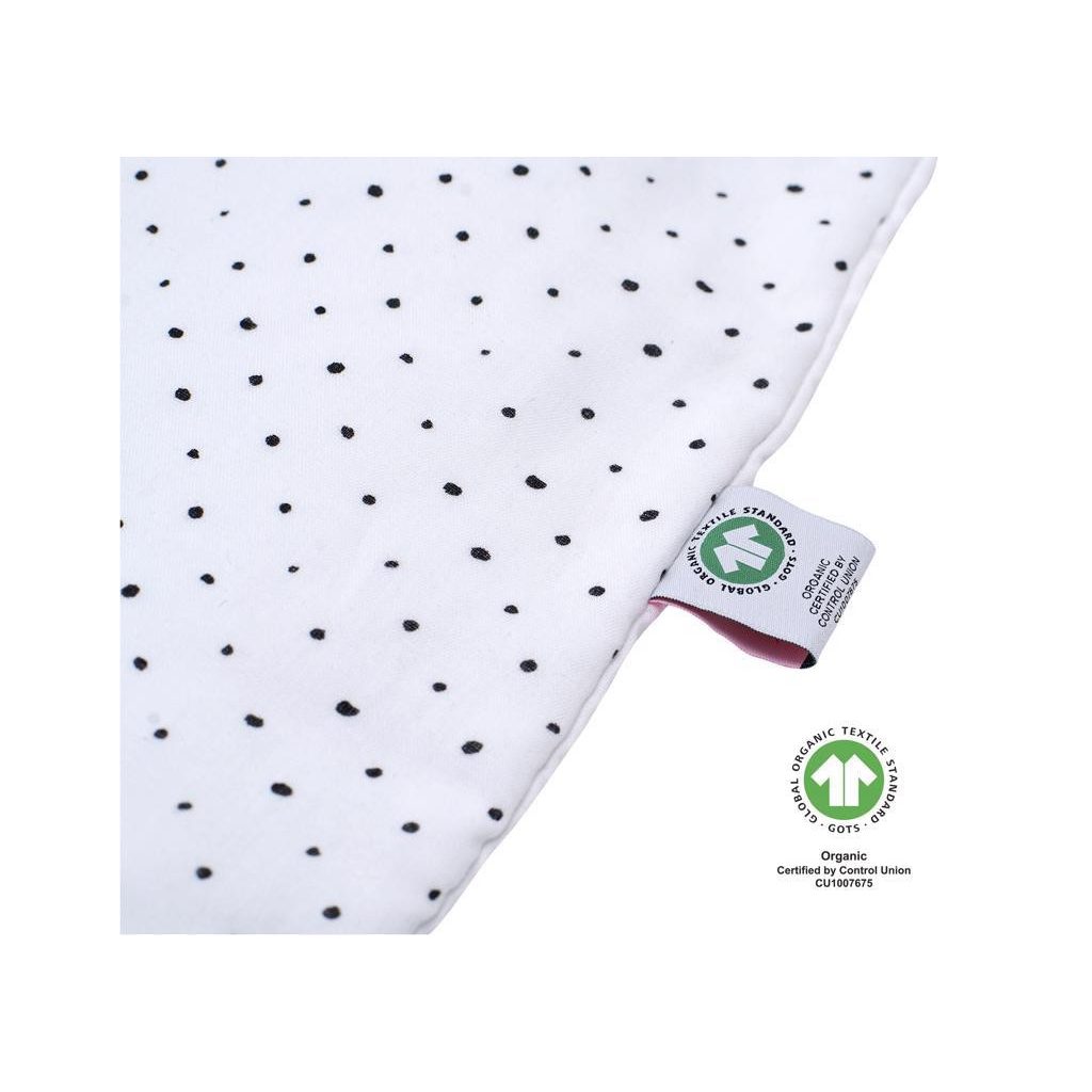 MOTHERHOOD hálózsák muszlin BIO Pink and Black Dots 0-6 hó 0,5 tog