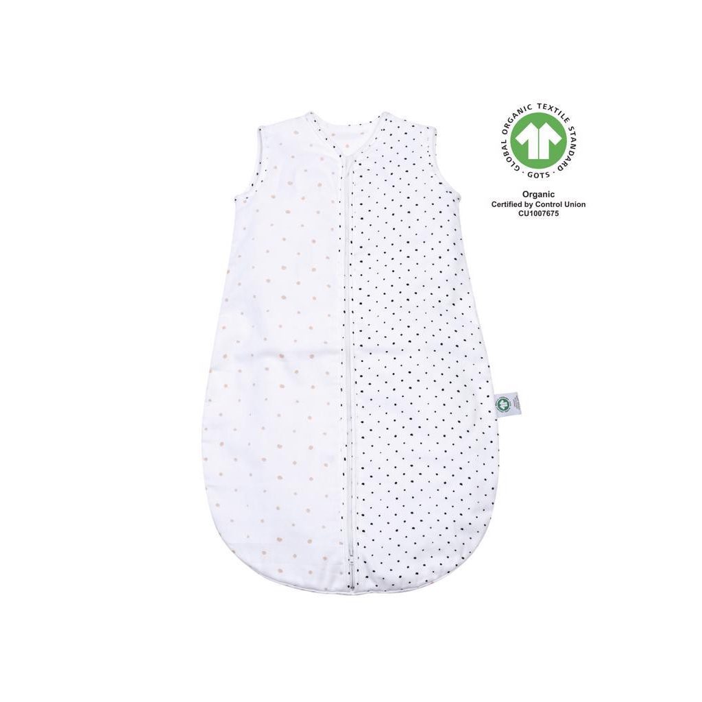 MOTHERHOOD Hálózsák muszlin BIO Pink and Black Dots 6-18 hó 0,5 tog