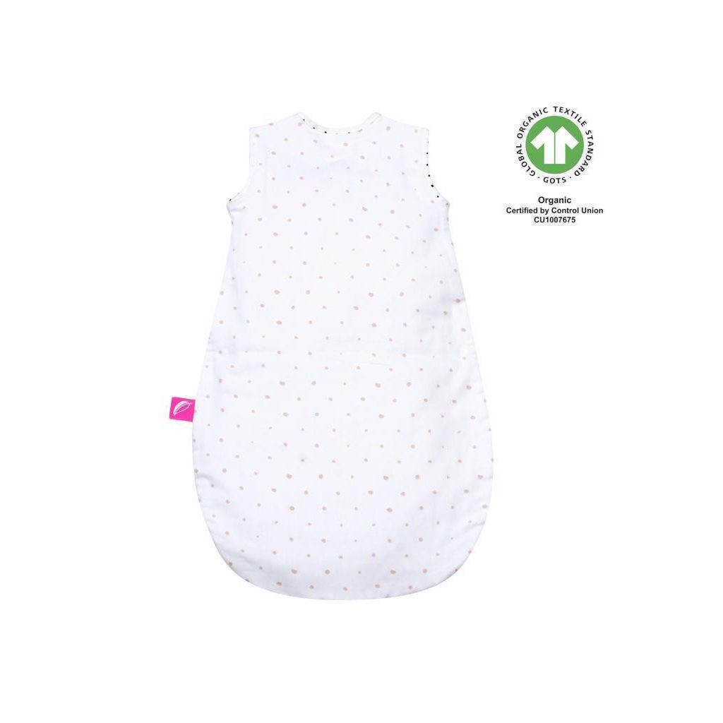 MOTHERHOOD Hálózsák muszlin BIO Pink and Black Dots 6-18 hó 0,5 tog