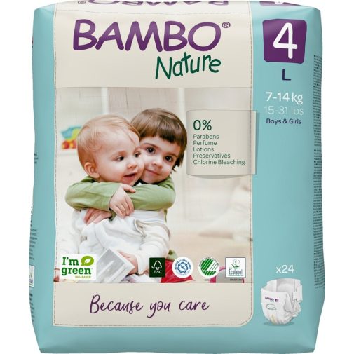 BAMBO Nature Egyszer használatos pelenkák 4 L (7-14 kg) 24 db