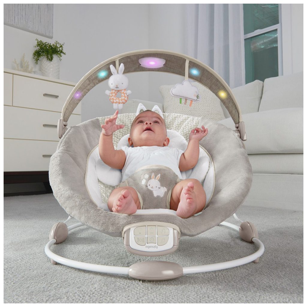 INGENUITY Rezgő pihenőszék dallamokkal és fénnyel Twinkle Tails™ 0hó+, 9 kg -ig