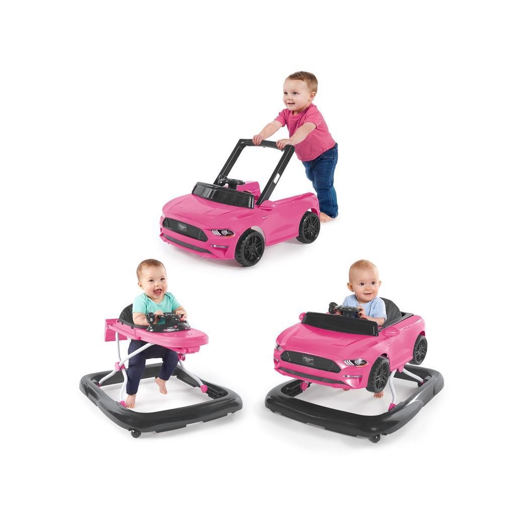 BRIGHT STARTS Bébikomp 3in1 Ford Mustang Pink 6hó+, 12 kg-ig