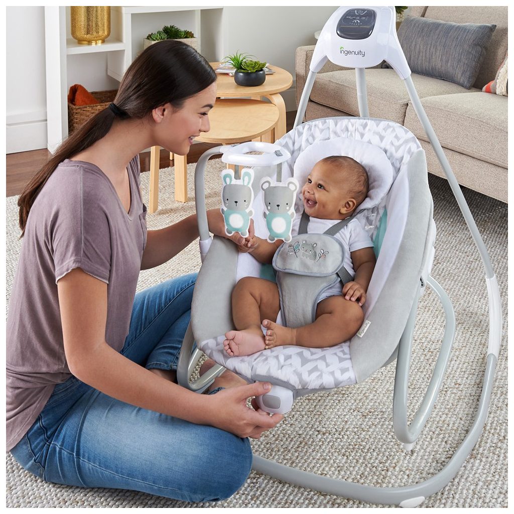 INGENUITY Nagy hinta rezgő hintaszékkel és dallamokkal USB 2in1 Raylan 0hó+,  9 kg-ig