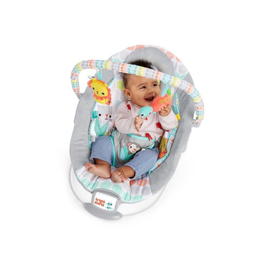 BRIGHT STARTS Rezgő pihenőszék dallamokkal Whimsical Wild 0hó+, 9kg-ig, 2019