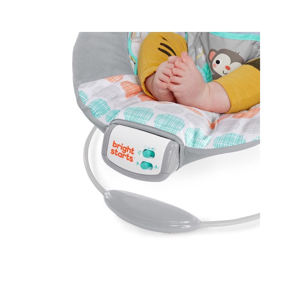 BRIGHT STARTS Rezgő pihenőszék dallamokkal Whimsical Wild 0hó+, 9kg-ig, 2019