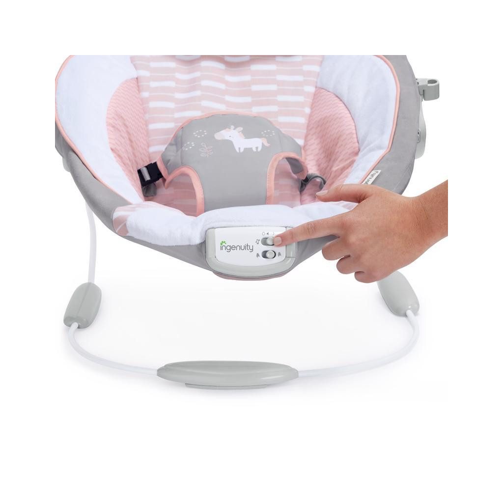 INGENUITY Rezgő pihenőszék dallamokkal Flora the Unicorn™ 0hó+, 9kg-ig
