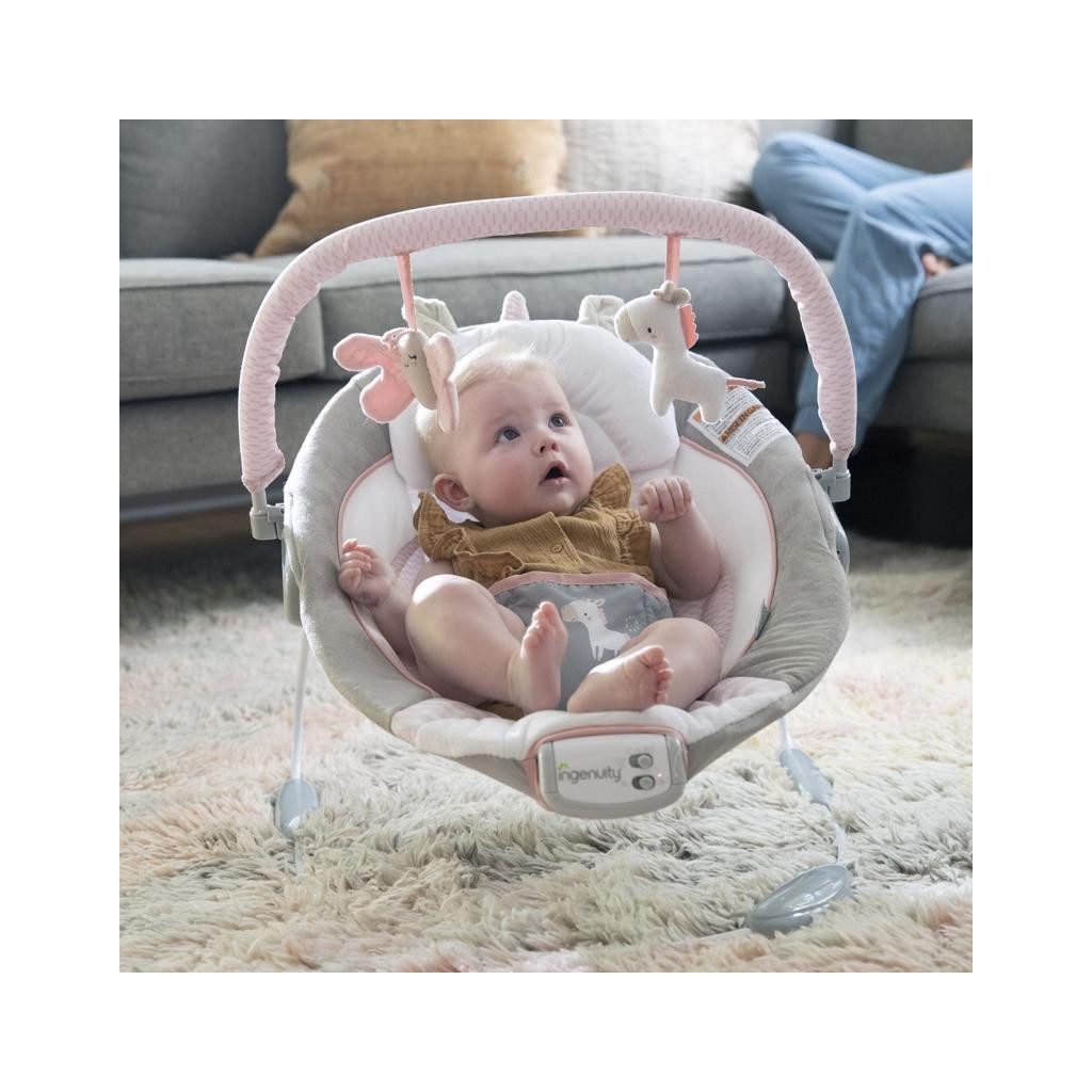 INGENUITY Rezgő pihenőszék dallamokkal Flora the Unicorn™ 0hó+, 9kg-ig