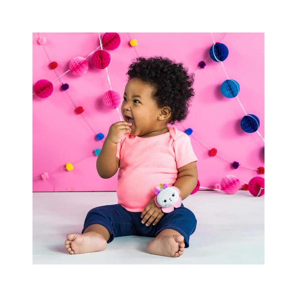 BRIGHT STARTS Csörgő karkötő rágókával 2 db egyszarvú/láma 0hó+