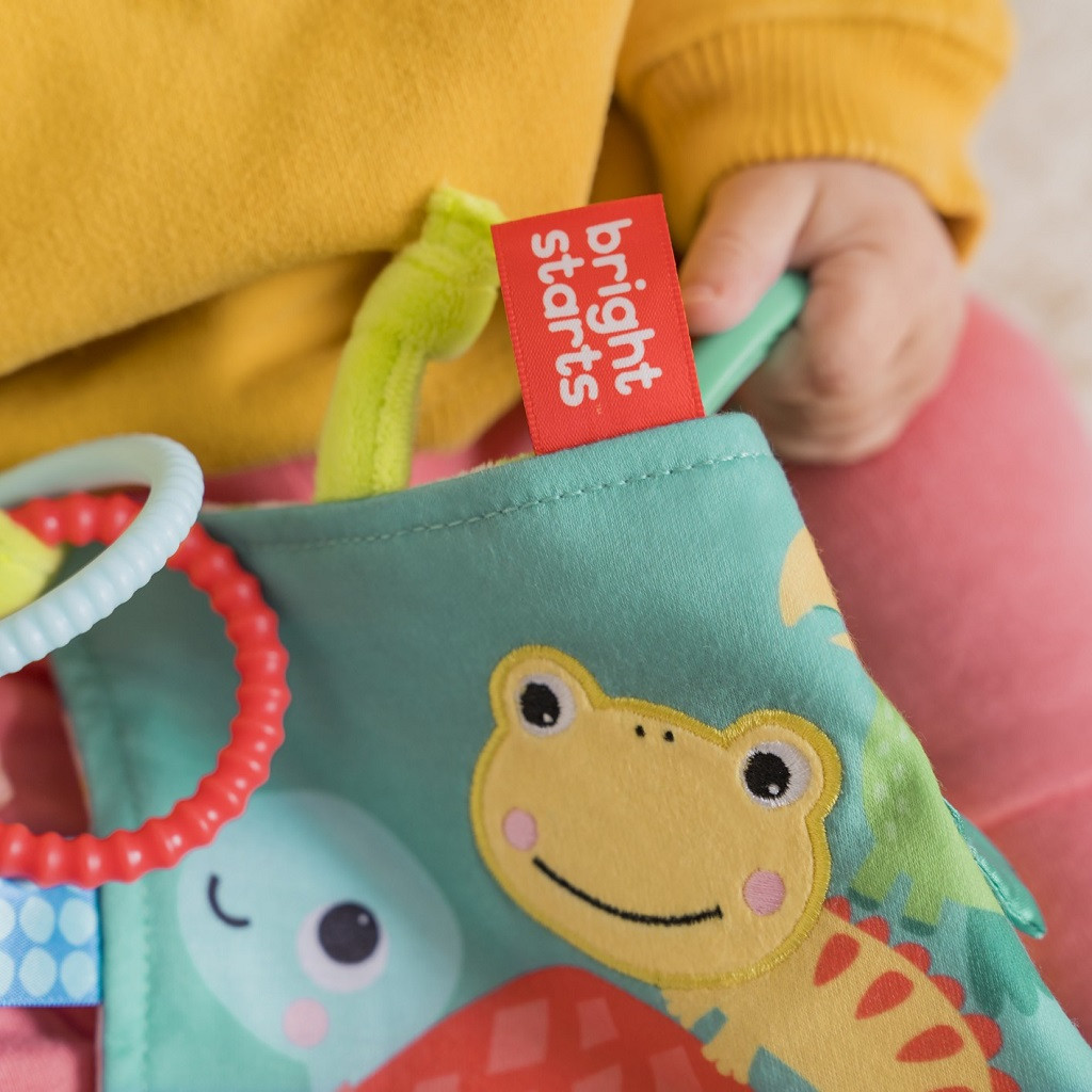 BRIGHT STARTS Morzsolókendő C-karikán Fuzzy Feelies™ 0hó+