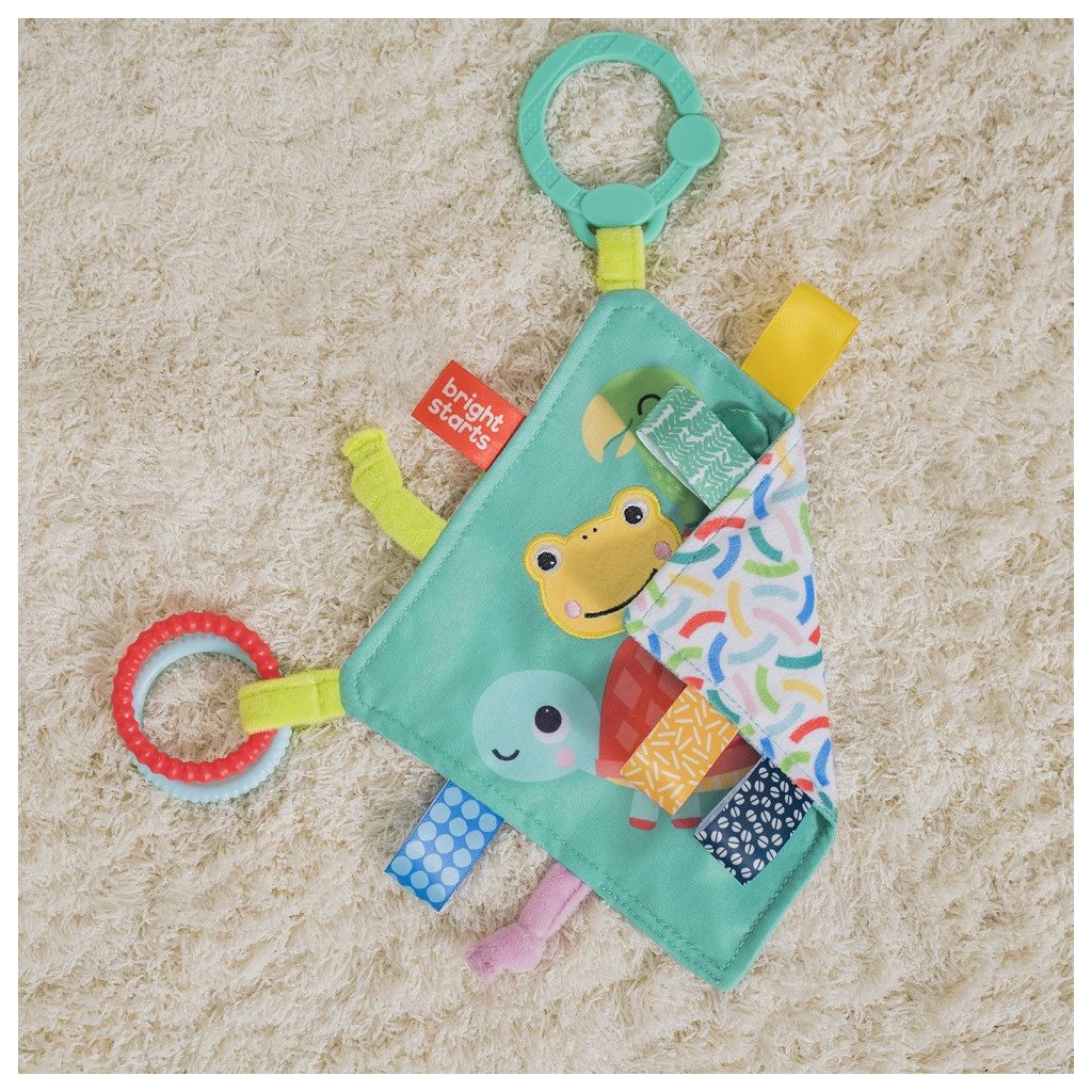 BRIGHT STARTS Morzsolókendő C-karikán Fuzzy Feelies™ 0hó+