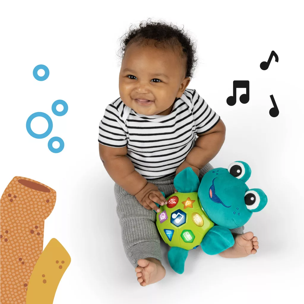 BABY EINSTEIN Zenélő interaktív játék teknős Neptune's Cuddly Composer™ 6hó+