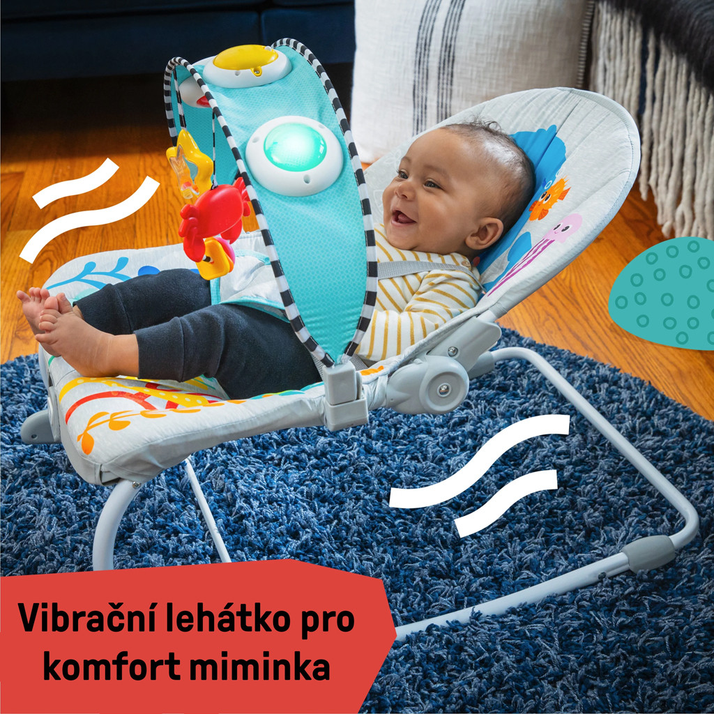 BABY EINSTEIN Zenélő rezgő pihenőszék Kick to It Opus 18kg-ig