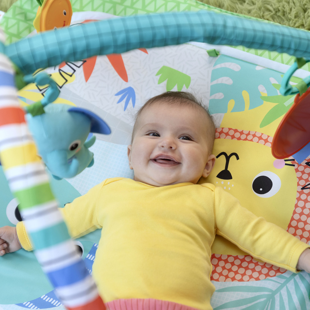 BRIGHT STARTS Játszószőnyeg játékhíddal Wild Wiggles aktivitással 0hó+