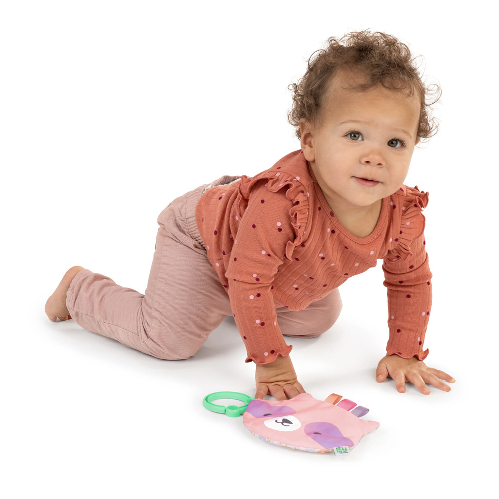 INGENUITY Crinklet™ érzékszervi játék C gyűrűn mosómedve Deni 0m+