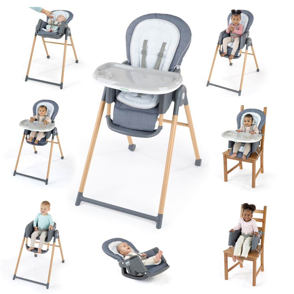 INGENUITY Etetőszék Deluxe 7in1 Proper Positioner™ Chambray 0hó+  23 kg-ig