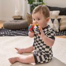 BABY EINSTEIN Rágóka csörgővel zebra Zen™ Shake-a-Shape BPA mentes 0hó+