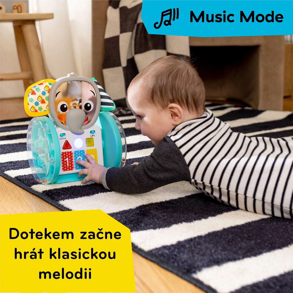 BABY EINSTEIN Zenélő interaktív játék Chase & Tap Earl™ 6hó+