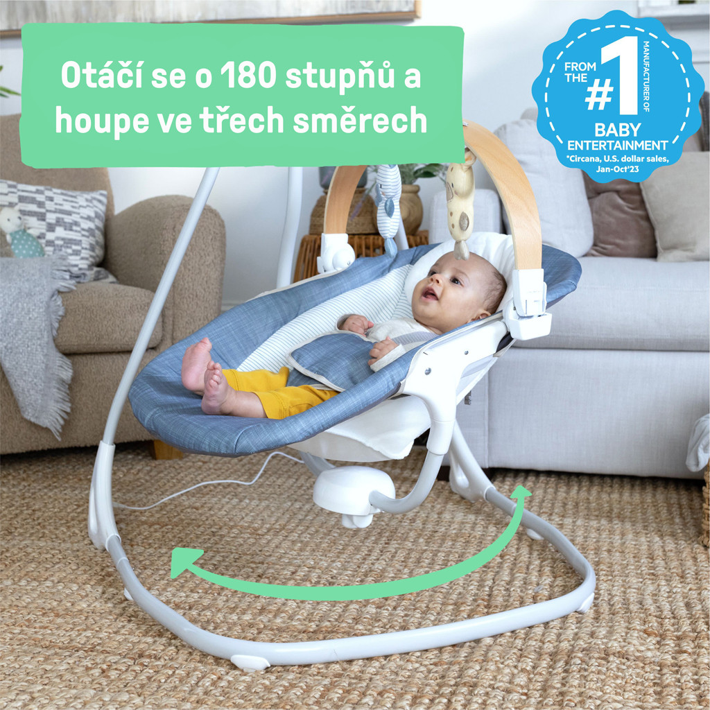 INGENUITY Hintázó zenélő Chambray 0m+, 9 kg-ig