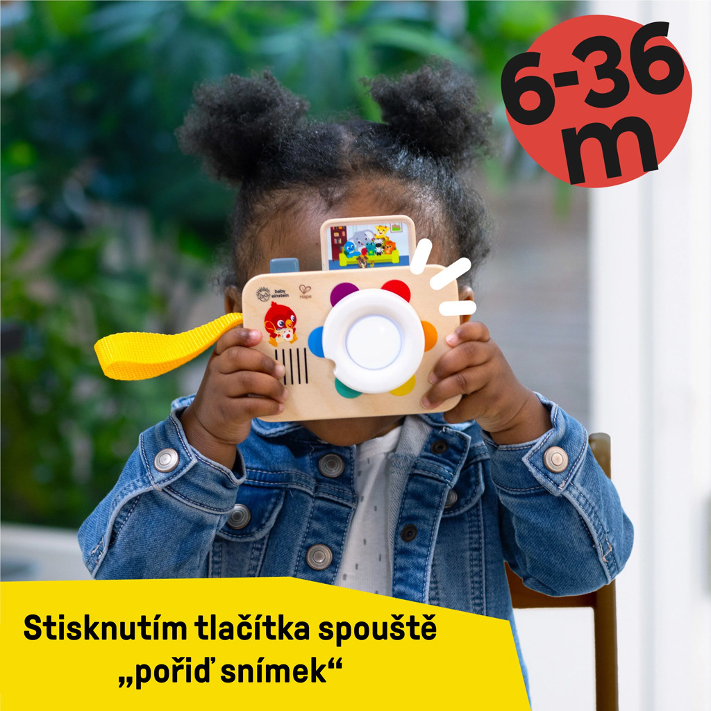 BABY EINSTEIN Interaktív játék hanggal fényképezőgép HAPE 6hó+