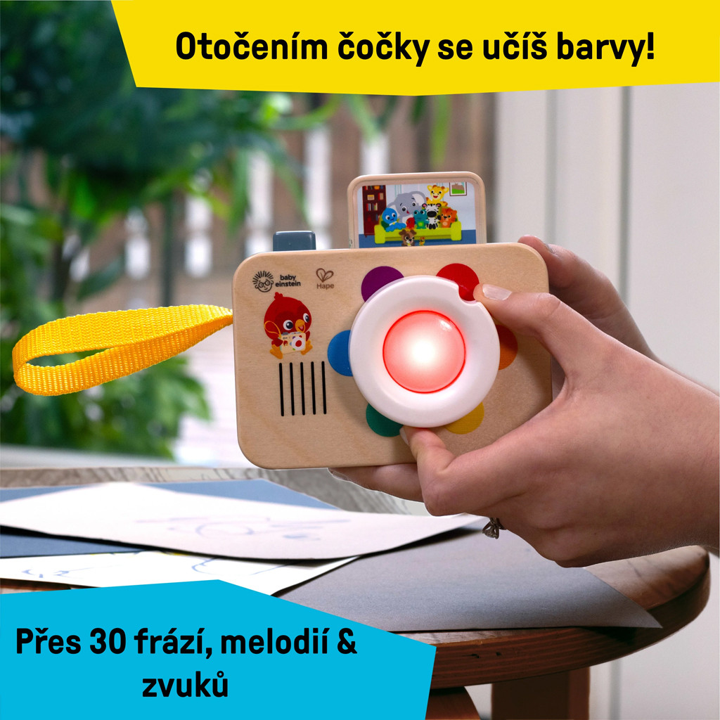 BABY EINSTEIN Interaktív játék hanggal fényképezőgép HAPE 6hó+