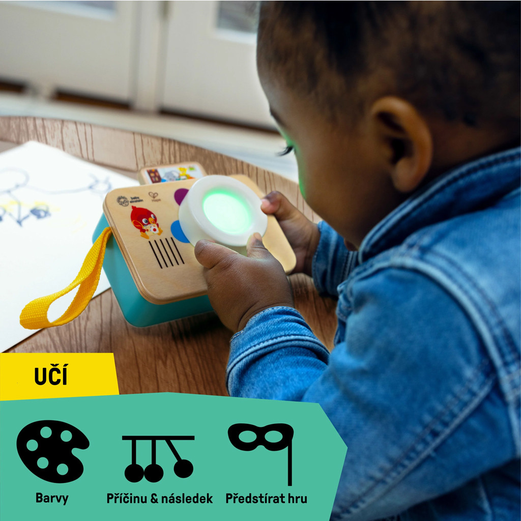 BABY EINSTEIN Interaktív játék hanggal fényképezőgép HAPE 6hó+
