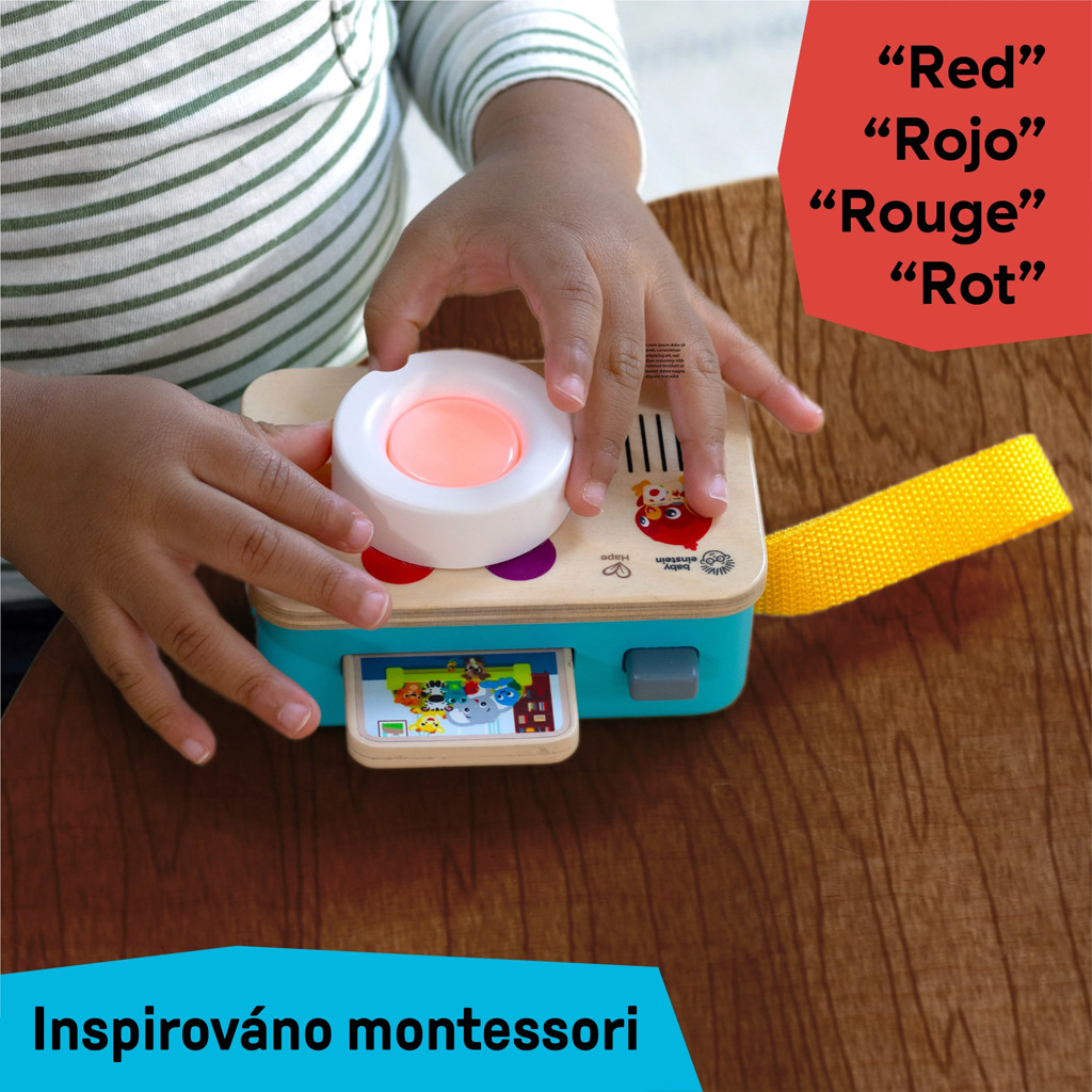 BABY EINSTEIN Interaktív játék hanggal fényképezőgép HAPE 6hó+