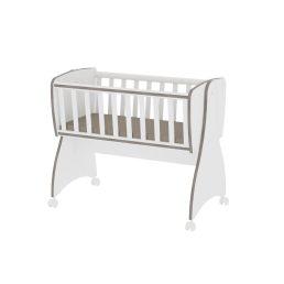   Lorelli First Dreams ringatható bölcső 105x55 - White & Coffee / Fehér & Kávé