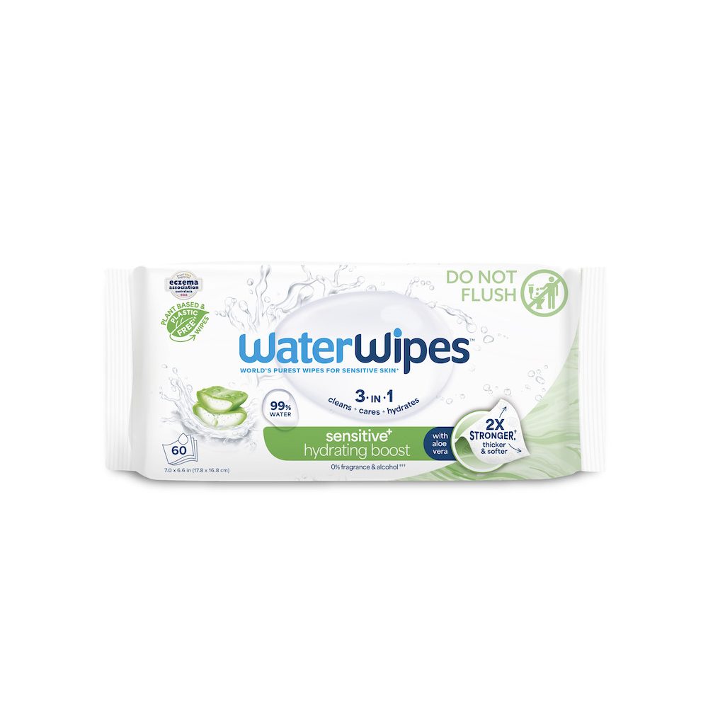 6x WATERWIPES Nedves törlőkendők Hydrating clean with aloe vera 3in1 60 db  ( 360 db )
