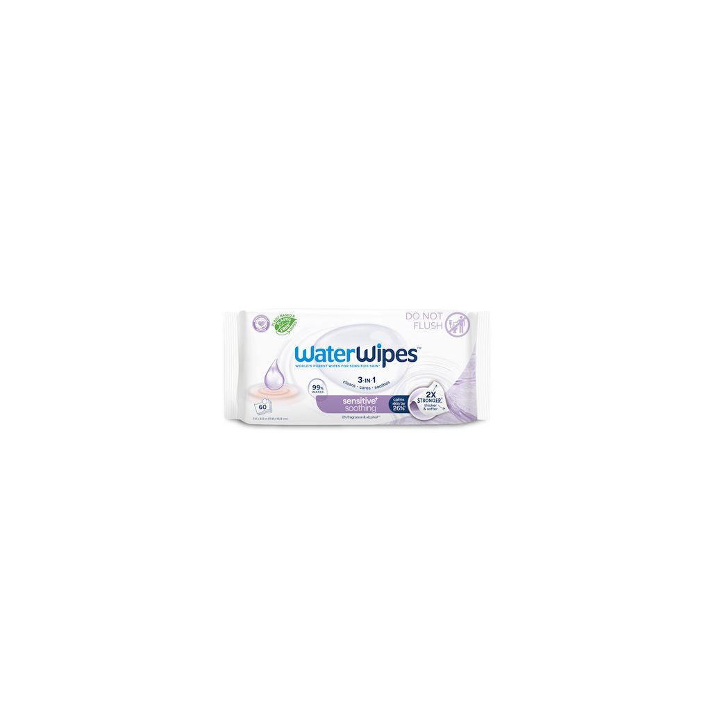 6x WATERWIPES Nedves törlőkendők Soothing clean 3in1 60 db  ( 360 db )