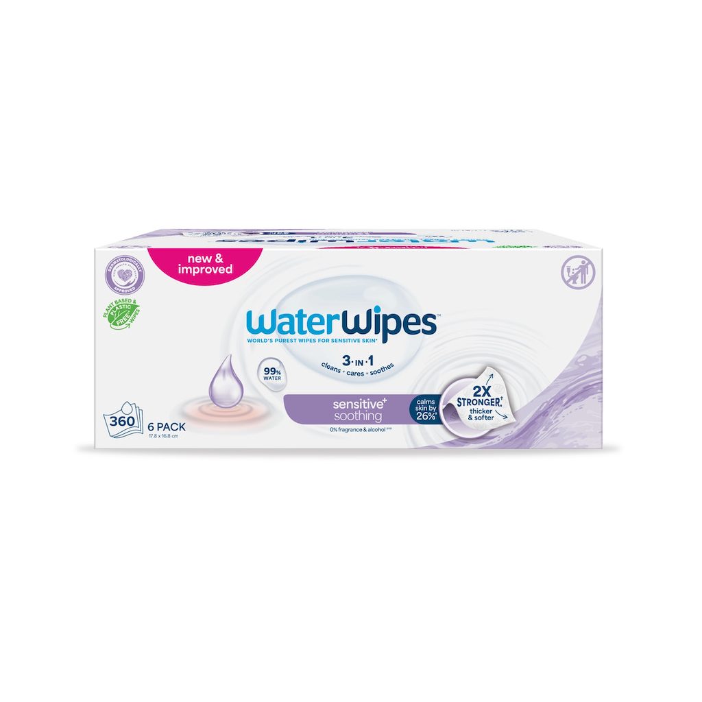 6x WATERWIPES Nedves törlőkendők Soothing clean 3in1 60 db  ( 360 db )