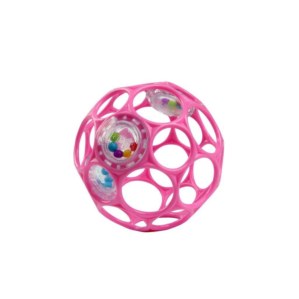 OBALL Játék Oball RATTLE 10 cm dark pink 0hó + AQUAINT 50 ml