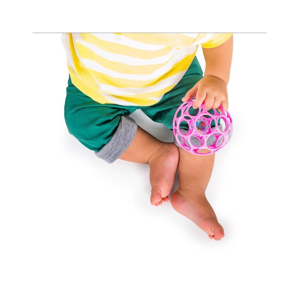 OBALL Játék Oball RATTLE 10 cm dark pink 0hó + AQUAINT 50 ml