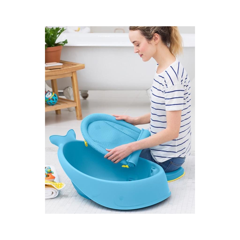 SKIP HOP Vanička s ergonomickou podložkou Moby 3 fázová modráSKIP HOP Moby 3 fázisú kék babafürdető