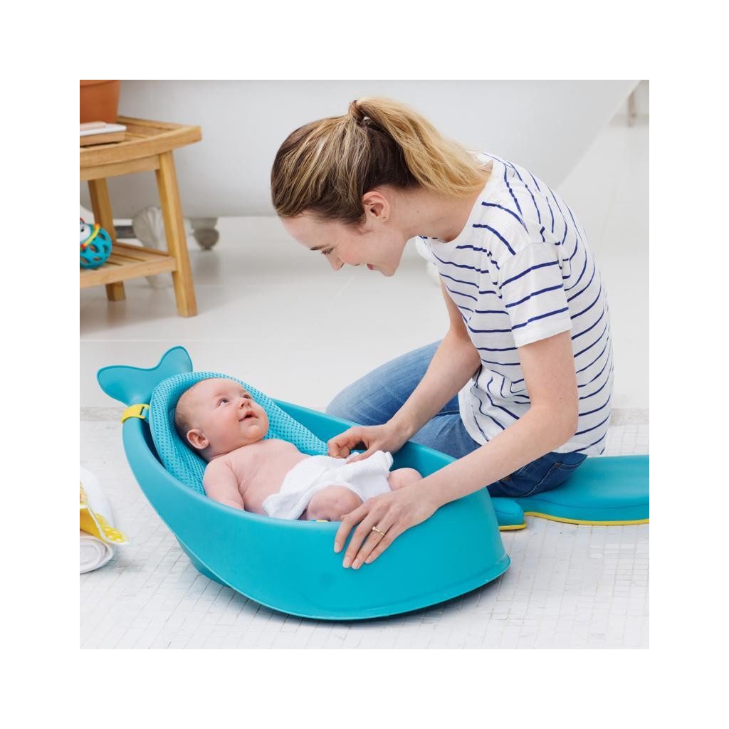 SKIP HOP Vanička s ergonomickou podložkou Moby 3 fázová modráSKIP HOP Moby 3 fázisú kék babafürdető