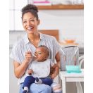 SKIP HOP Tálka kanállal védőtokban Easy Serve Teal 240 ml, 3m+