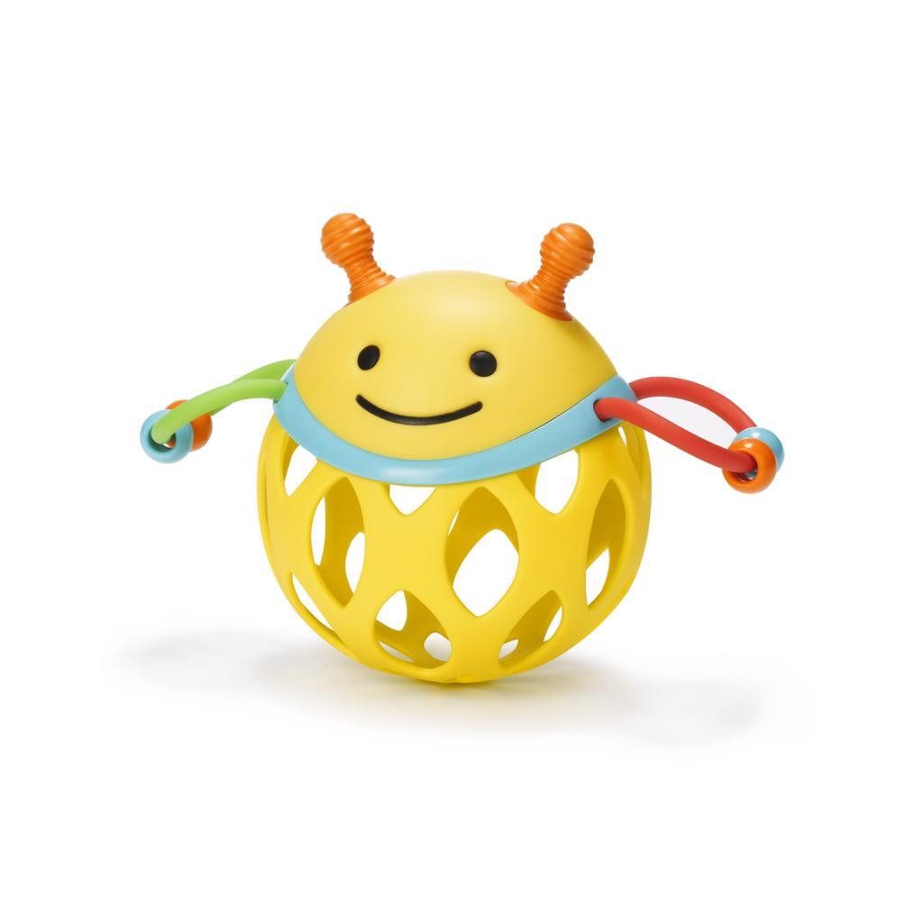 SKIP HOP Csörgő a motoros készségek fejlesztésére, kerek, kézbe fogható Méhecske 3m+