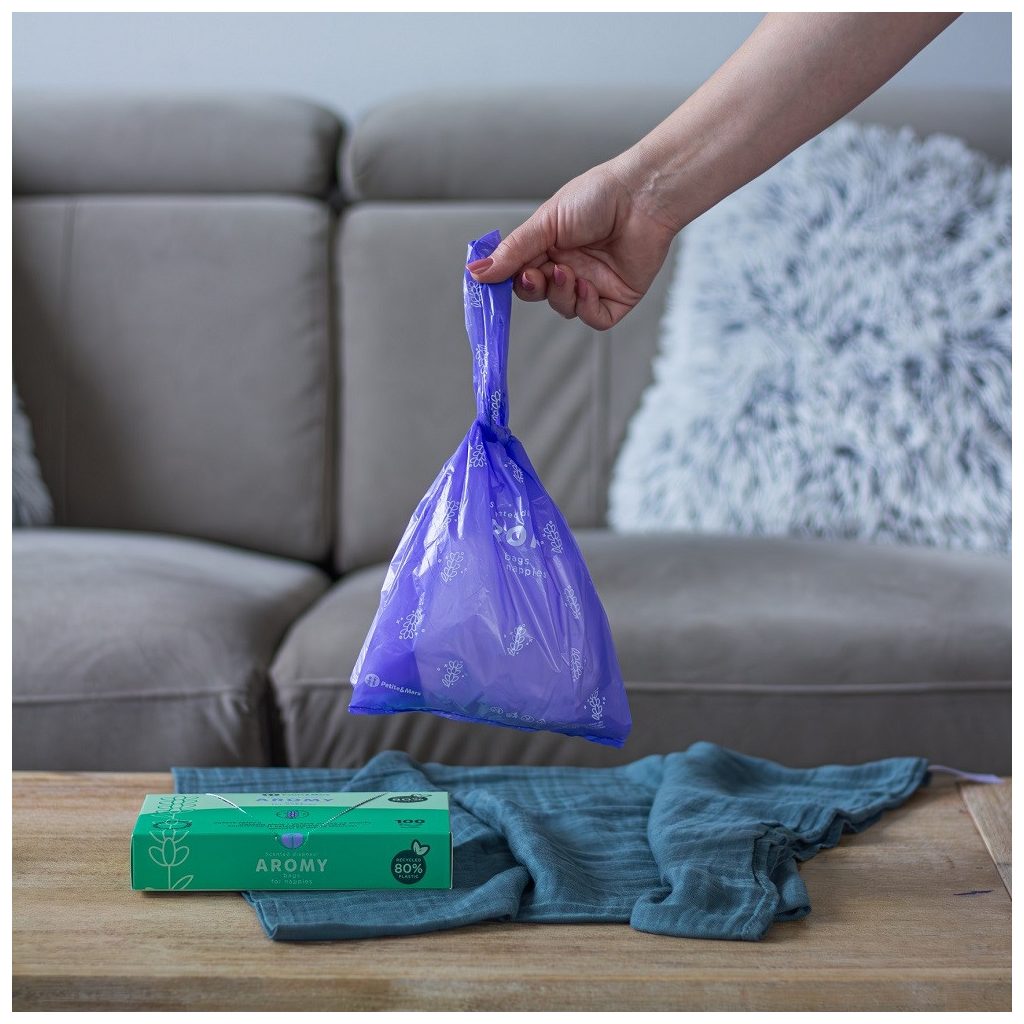 PETITE&MARS AROMY illatosított pelenkatároló zacskók füllel, 100db