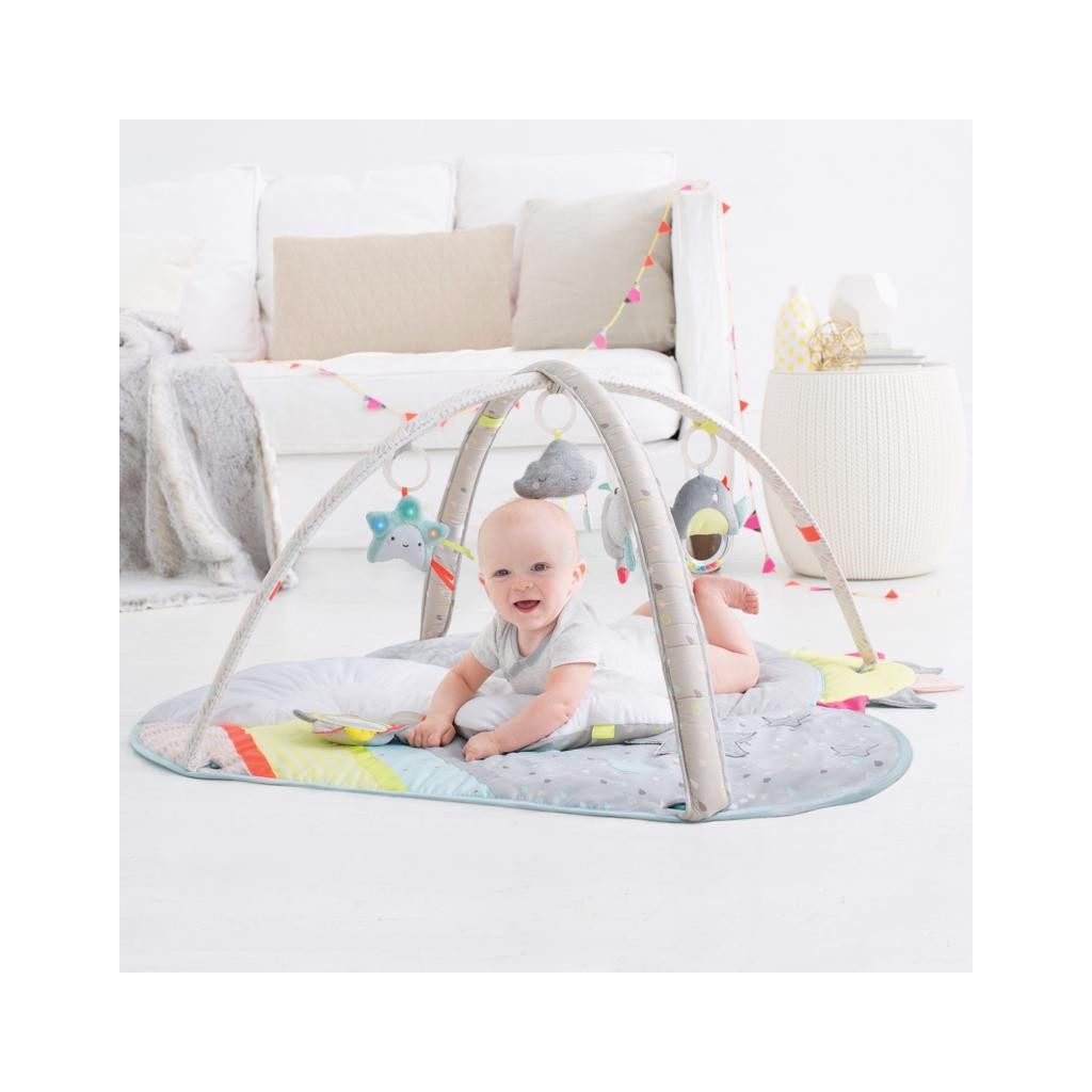 SKIP HOP Játszószőnyeg 5 játékkal, párna Silver Lining Cloud 0m+