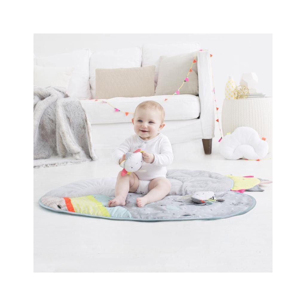 SKIP HOP Játszószőnyeg 5 játékkal, párna Silver Lining Cloud 0m+